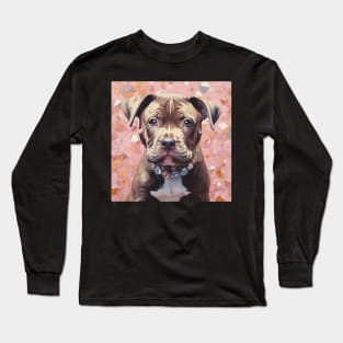 Staffy puppy art Long Sleeve T-Shirt